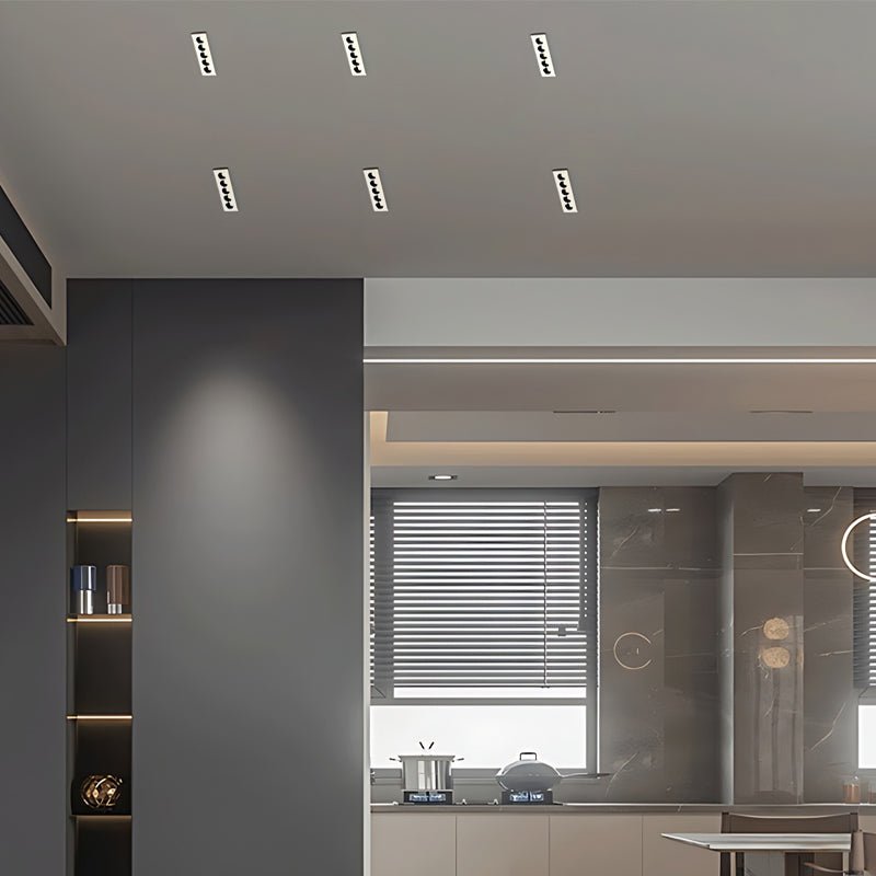 Contemporary Anti-Glare LED Recessed Spotlight — White Aluminum, 1- to 15-Light Configurations