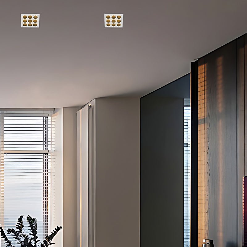 Contemporary Anti-Glare LED Recessed Spotlight — White Aluminum, 1- to 15-Light Configurations