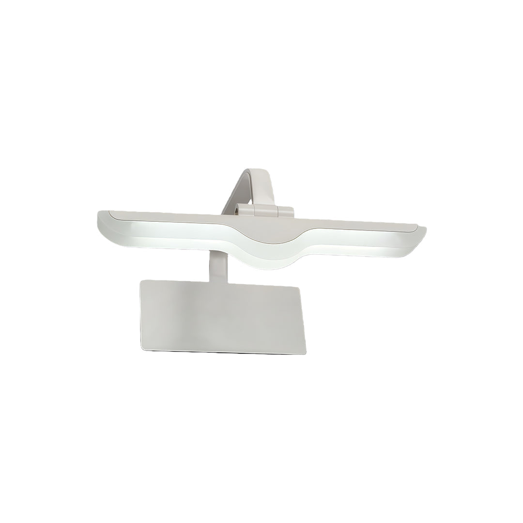 Modern LED Vanity Light Bar — White Aluminum, 180° Adjustable, 18W, 3-Step Dimming, 12.2" / 16.9" / 20.9"