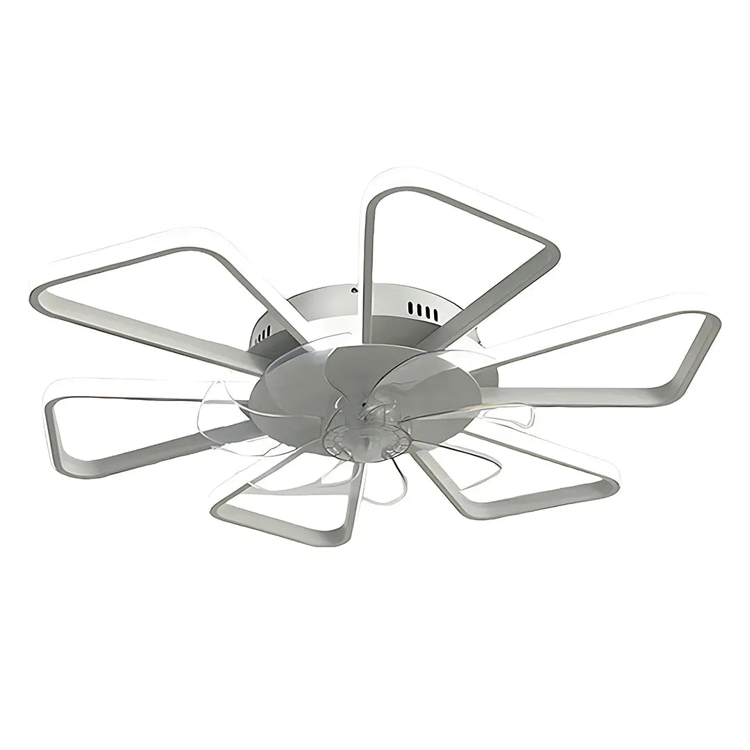 Modern White Ceiling Fan with Light and Remote Control - Dimmable Design Luxe