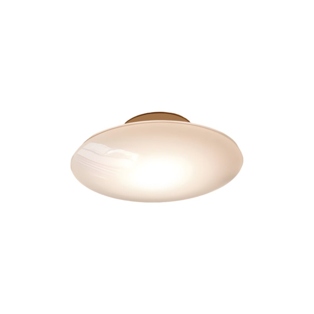 Minimalist White Opal Glass LED Flush-Mount Ceiling Light — Iron, 3000K, 9"/13"/17" Sizes, Bedroom