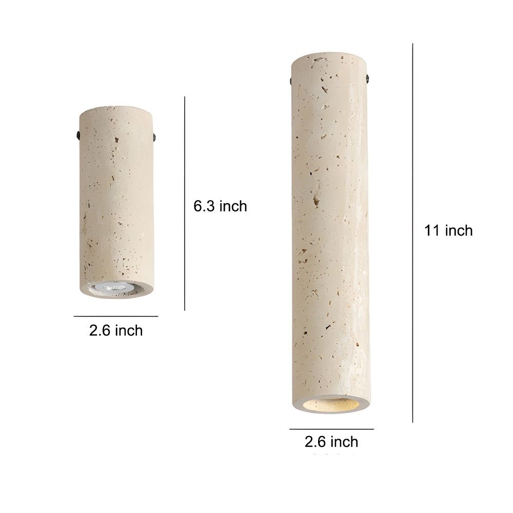modern yellow travertine long tube ceiling lamp 1 light fixture for hallway and entrance