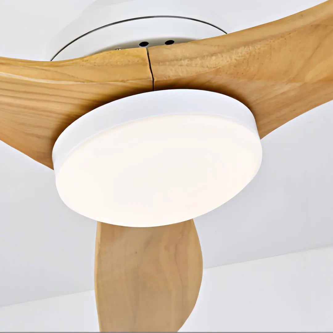 3-Blade Ceiling Fan with Light and Remote Control - Quiet DC Motor Design Luxe