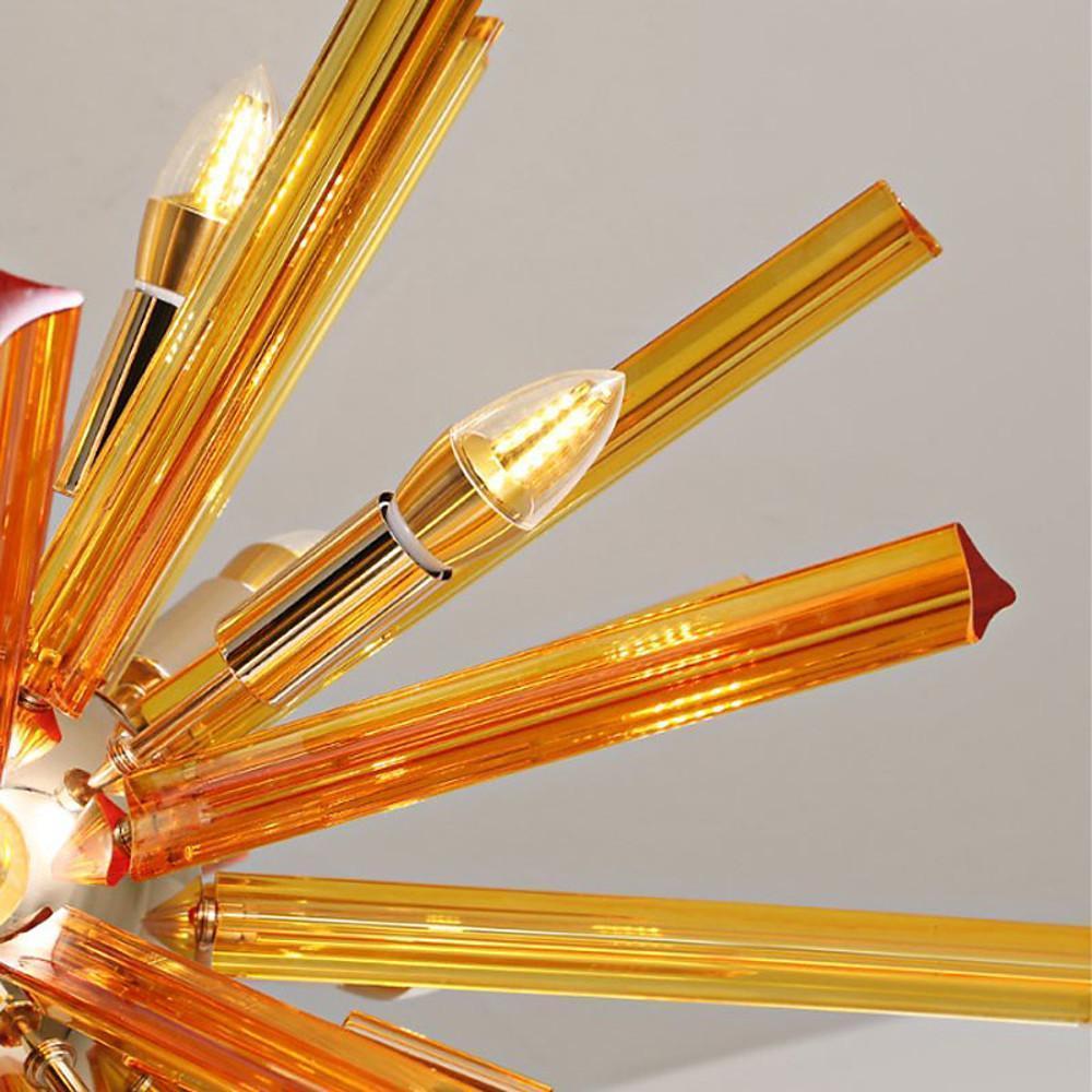 Modern 9-Light LED Metal Chandelier — Gold or Gray, 22" Diameter, 3000K Warm White, Adjustable Chain
