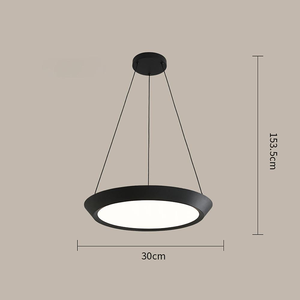 Artistic Circle Pendant Light — Metal and Acrylic, LED Integrated, 2700K, Adjustable Cord, 1-Light