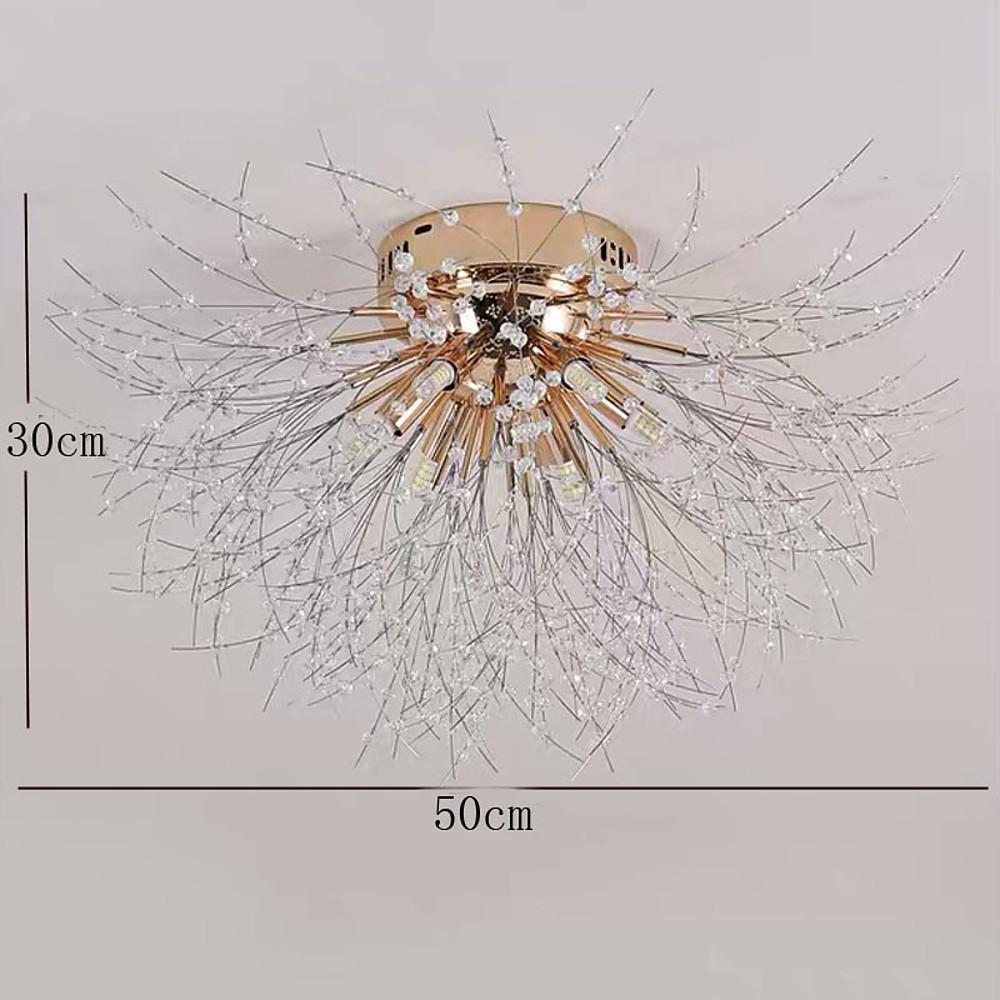 Traditional Ceiling Lights with Classic Design: Metal and Crystal Finish, Featuring 6 Bulbs