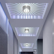 Geometric Dual-Color LED Flush-Mount Ceiling Light — Metal, 130LM, 4" Diameter