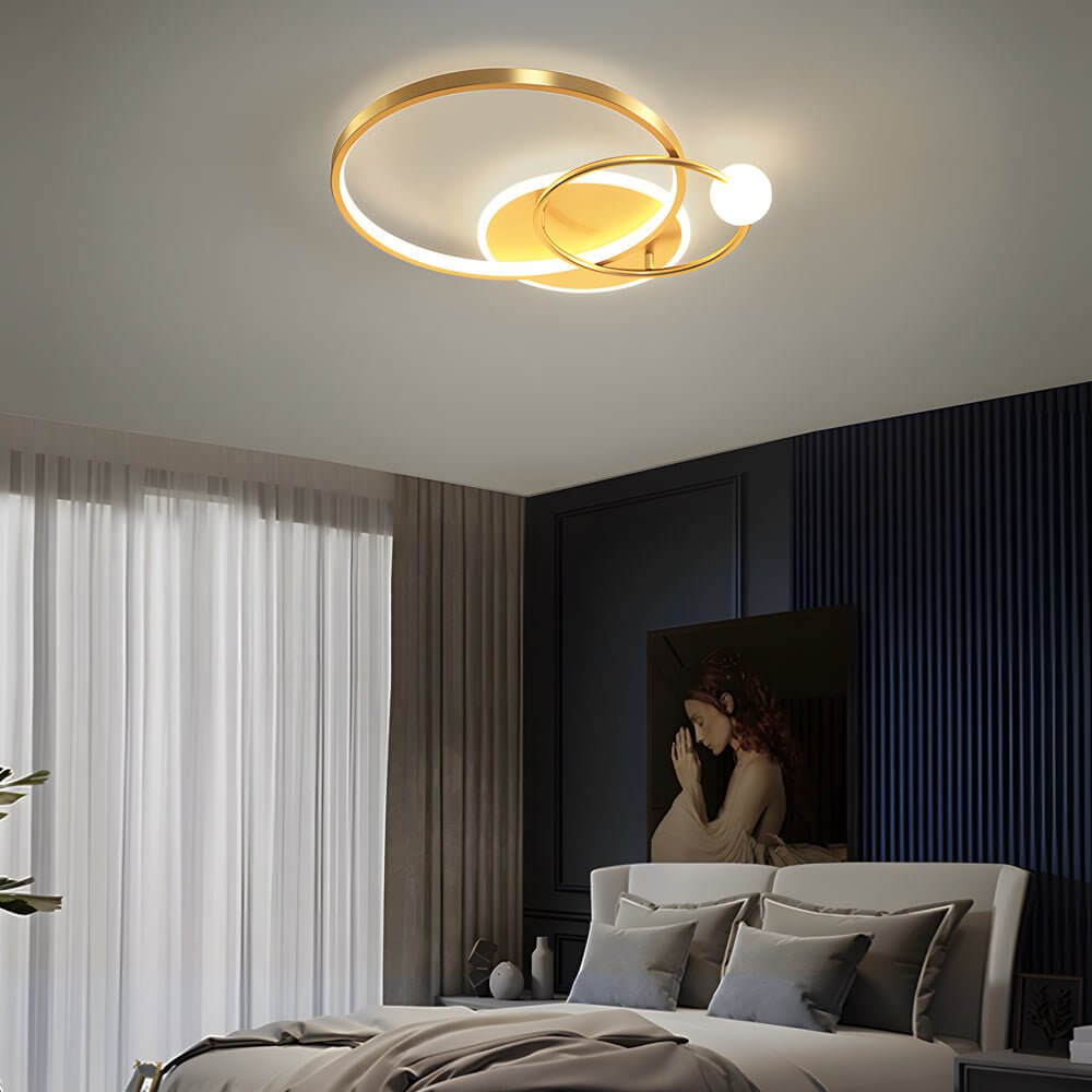 multi circle led flush mount ceiling light available in gold black and white