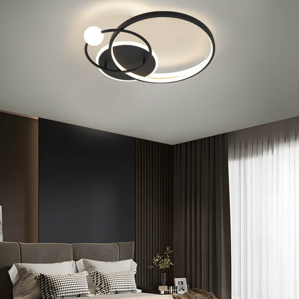 multi circle led flush mount ceiling light available in gold black and white