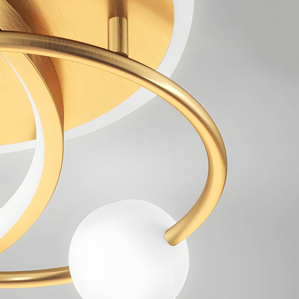 multi circle led flush mount ceiling light available in gold black and white