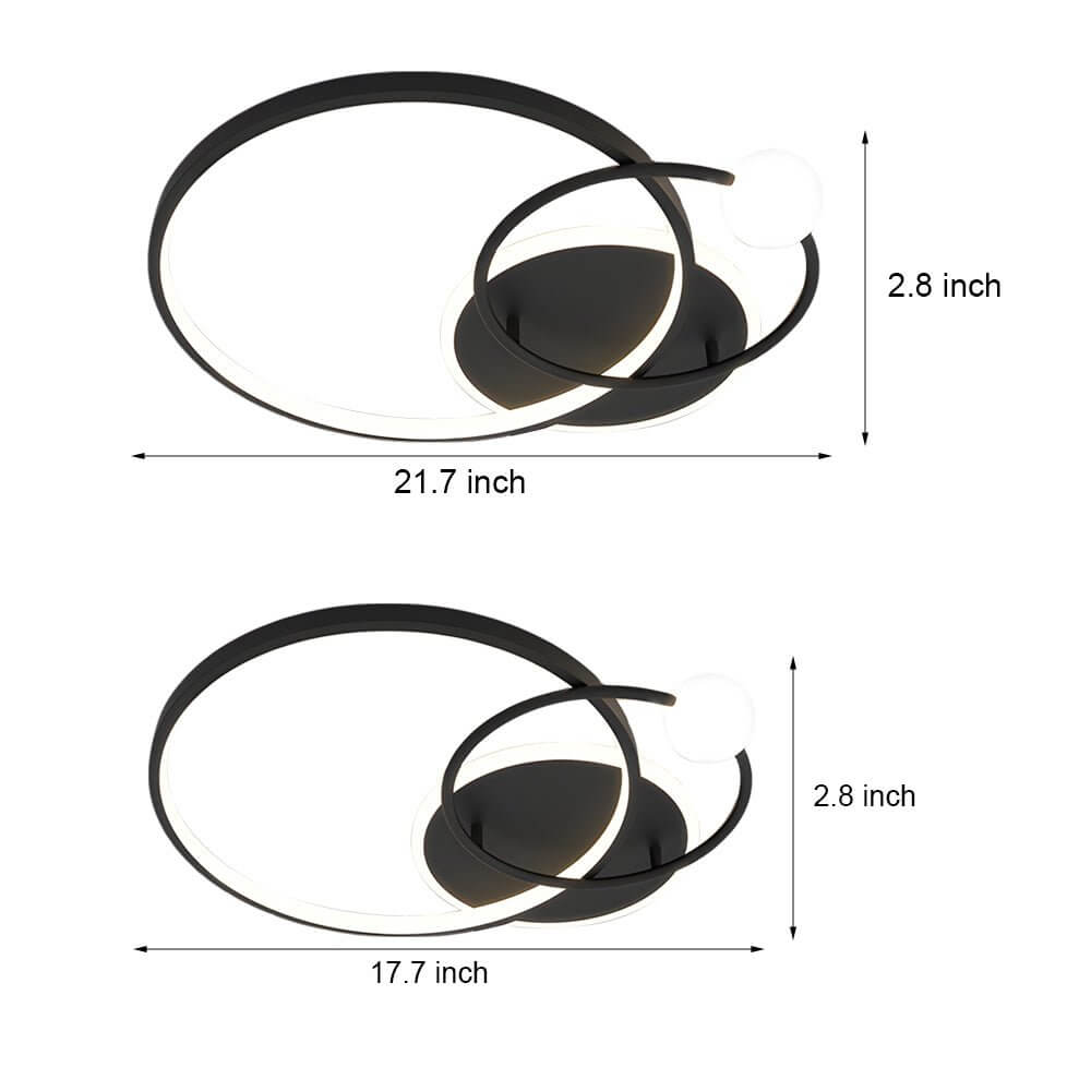 multi circle led flush mount ceiling light available in gold black and white