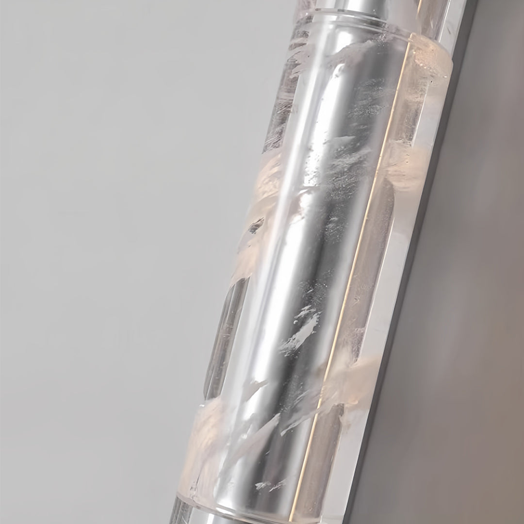 Minimalist Linear Wall Sconce — Chrome Metal with Crystal Accents, 7.3W LED, 3000K, IP20
