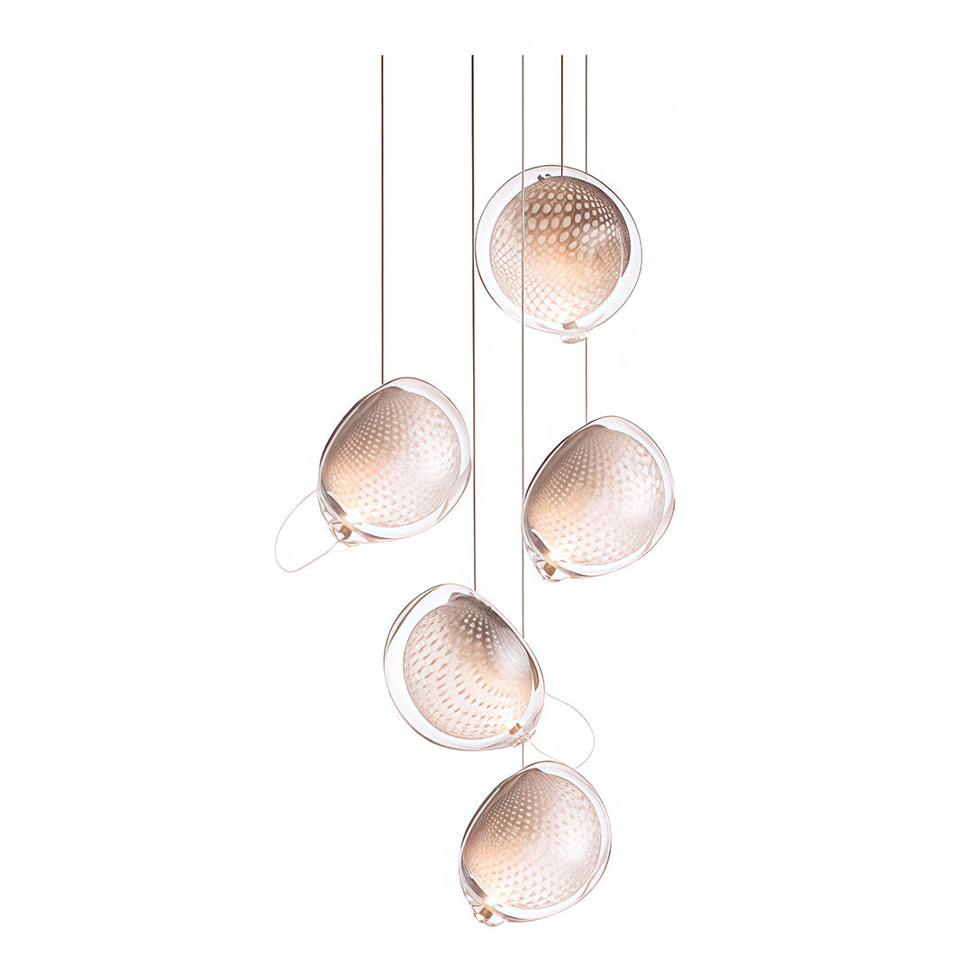 Jellyfish Pendant Light — Chrome Metal, Transparent Glass, G4, 59.1" Adjustable Cord, 2700K–3999K