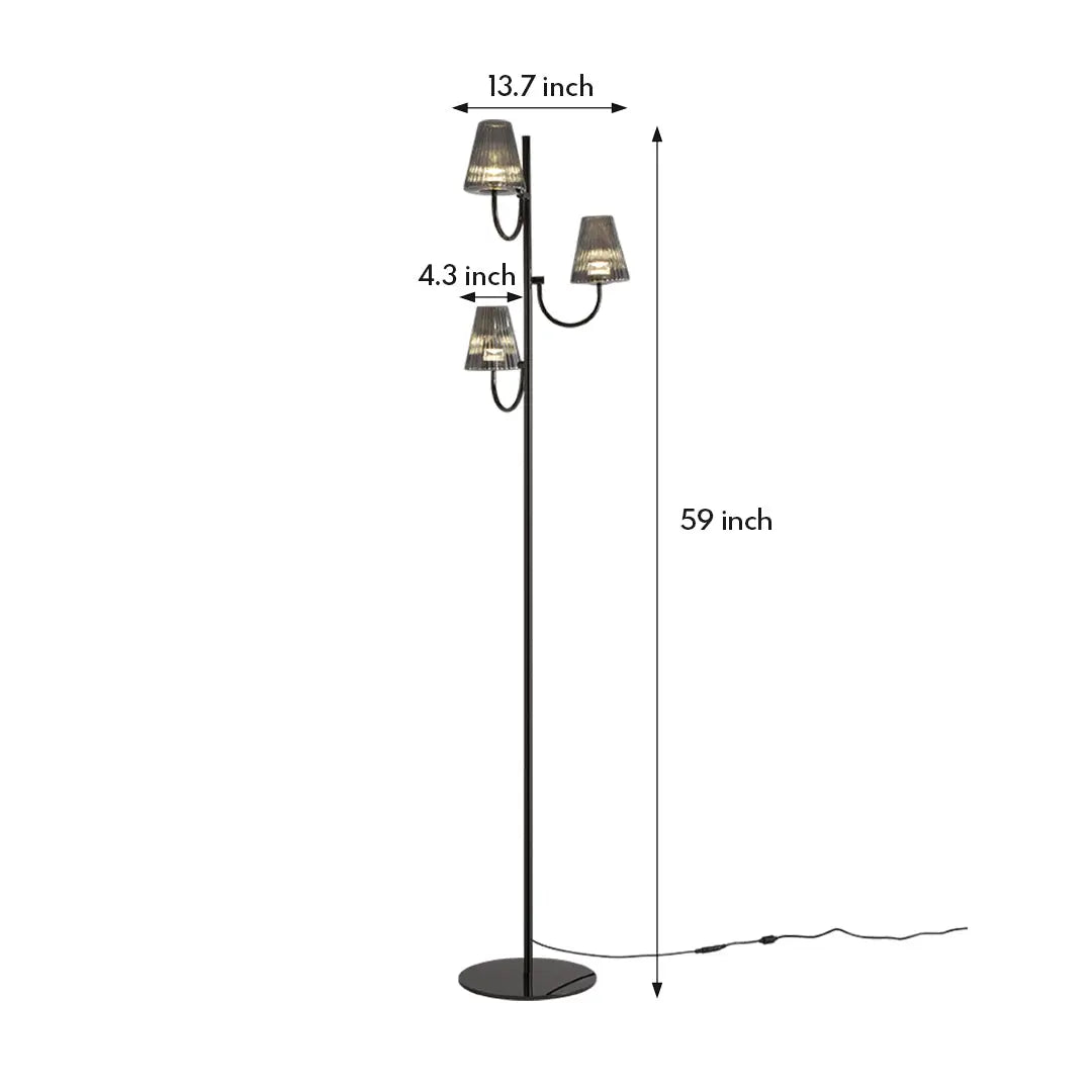 Contemporary Minimalist Black Floor Lamp in American Style Luxe
