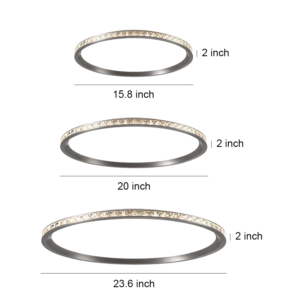 Ultra-Thin Round Flush-Mount LED Ceiling Light — Aluminum, Acrylic, 40–60cm, 76–116W, 3-Step Dimming, Eye Protection