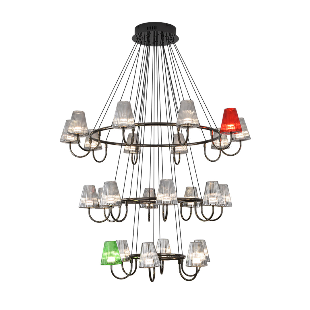 Branch Chandelier — Glass, 6/8/10-Light, Multi-Layer, Tri-Color Dimming, Adjustable Height
