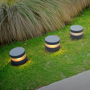 Minimalist Outdoor Bollard Light — Sand-Gray Aluminum and Glass, 12W LED, 3000K, IP65 Weatherproof, Hardwired, 110V