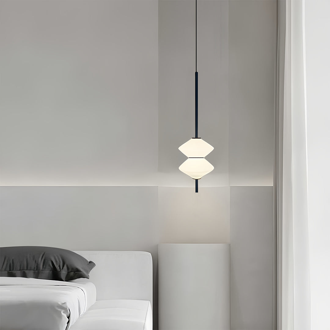 Minimalist Geometric Mini Pendant — Aluminum and Glass, LED, 7W / 14W, 1- or 2-Light, Adjustable Height