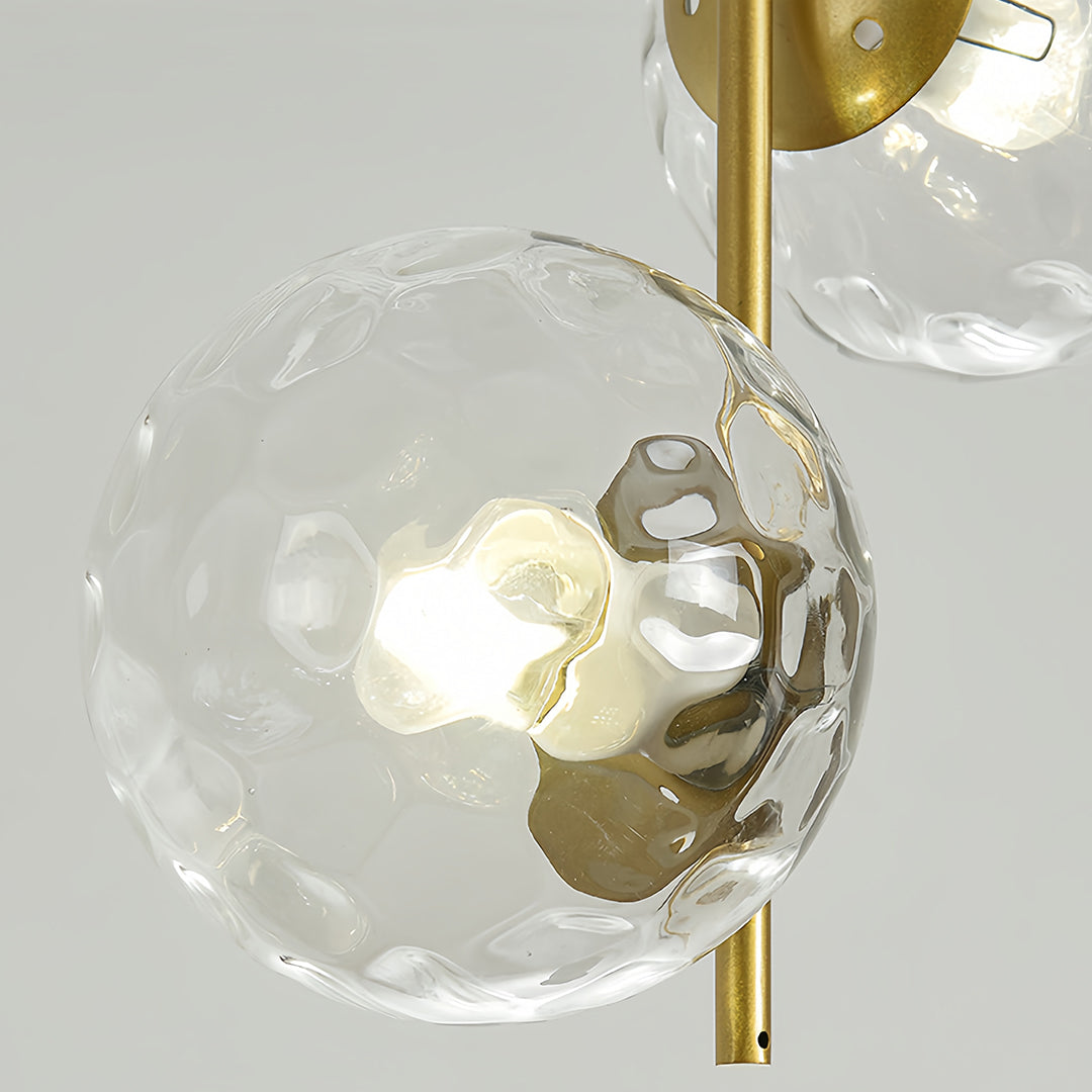 Minimalist Double Globe Pendant — Iron and Glass, 2-Light, G4 5W, 3-Step Dimming, Black or Gold