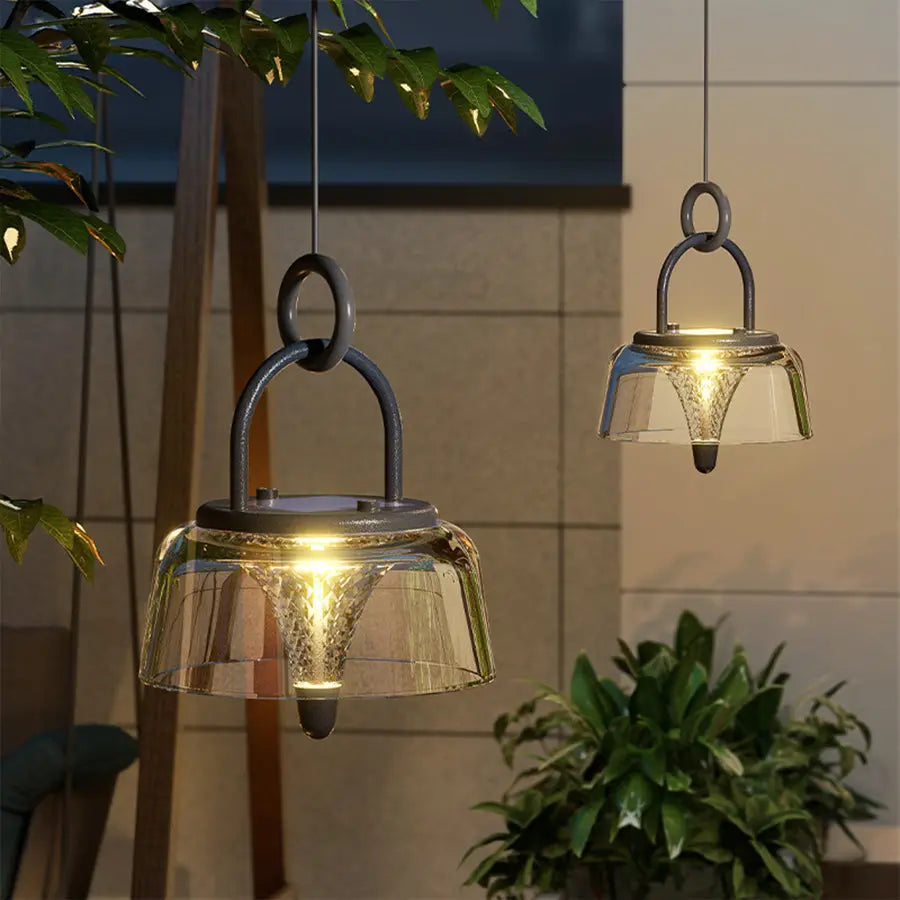 Solar-Powered Clear LED Pendant Lights Luxe