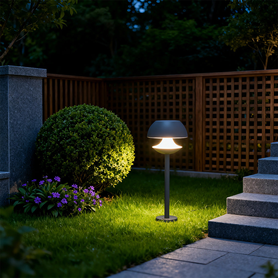 Mushroom Outdoor Path Light — Dual-Color Aluminum, 10W Integrated LED, IP54, 3 Heights