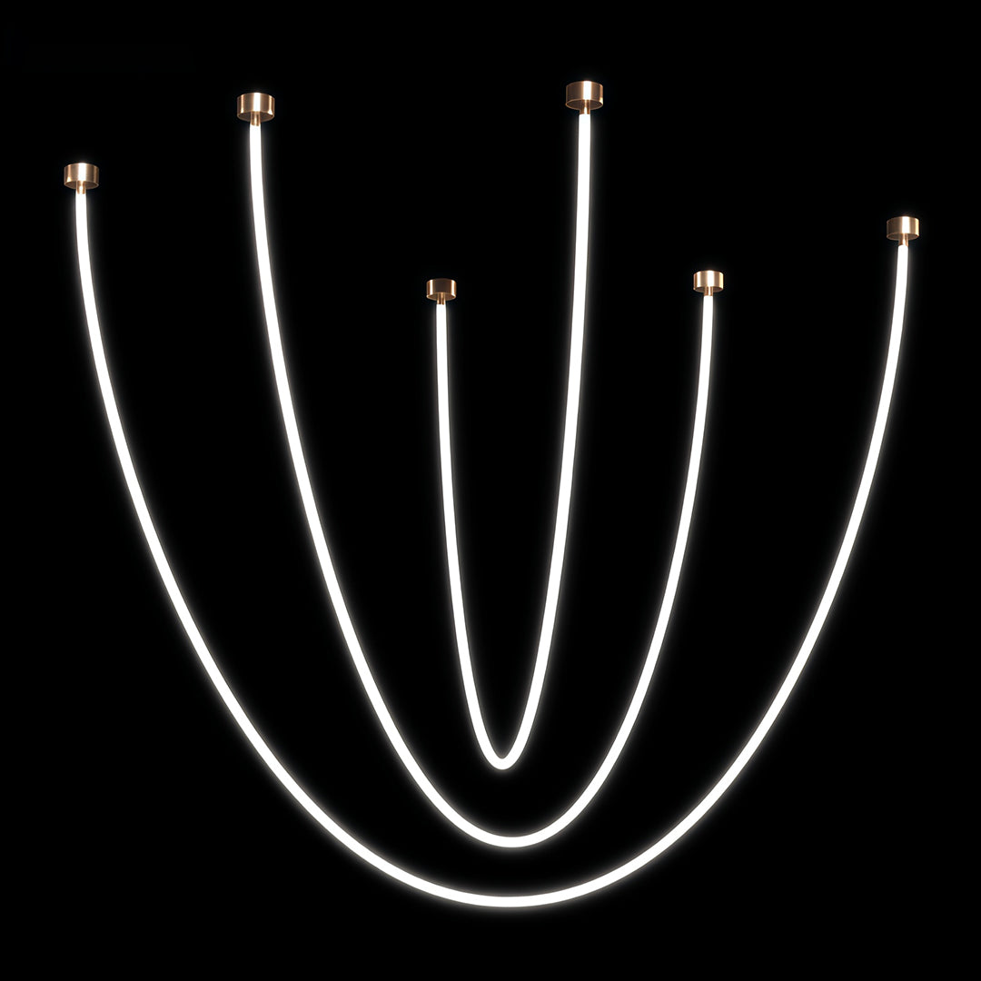 Linear Neon Pendant Light — Silicone Soft LED, 2–5m Lengths, Dual Color Temperature (3000K / 4000K), 32–80W