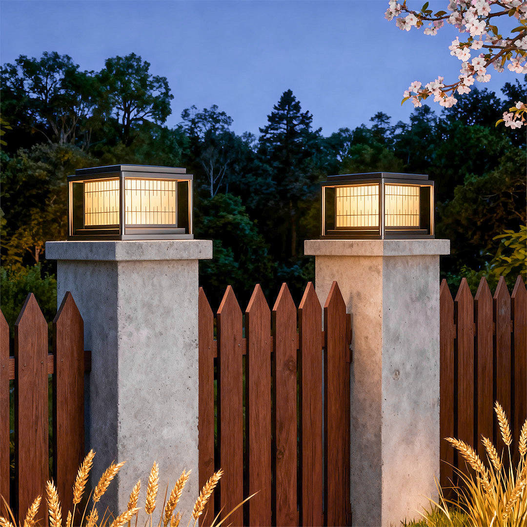 Modern Outdoor LED Pillar Light — Aluminum & Acrylic, Solar / Hardwired, IP54, 25cm / 30cm / 40cm