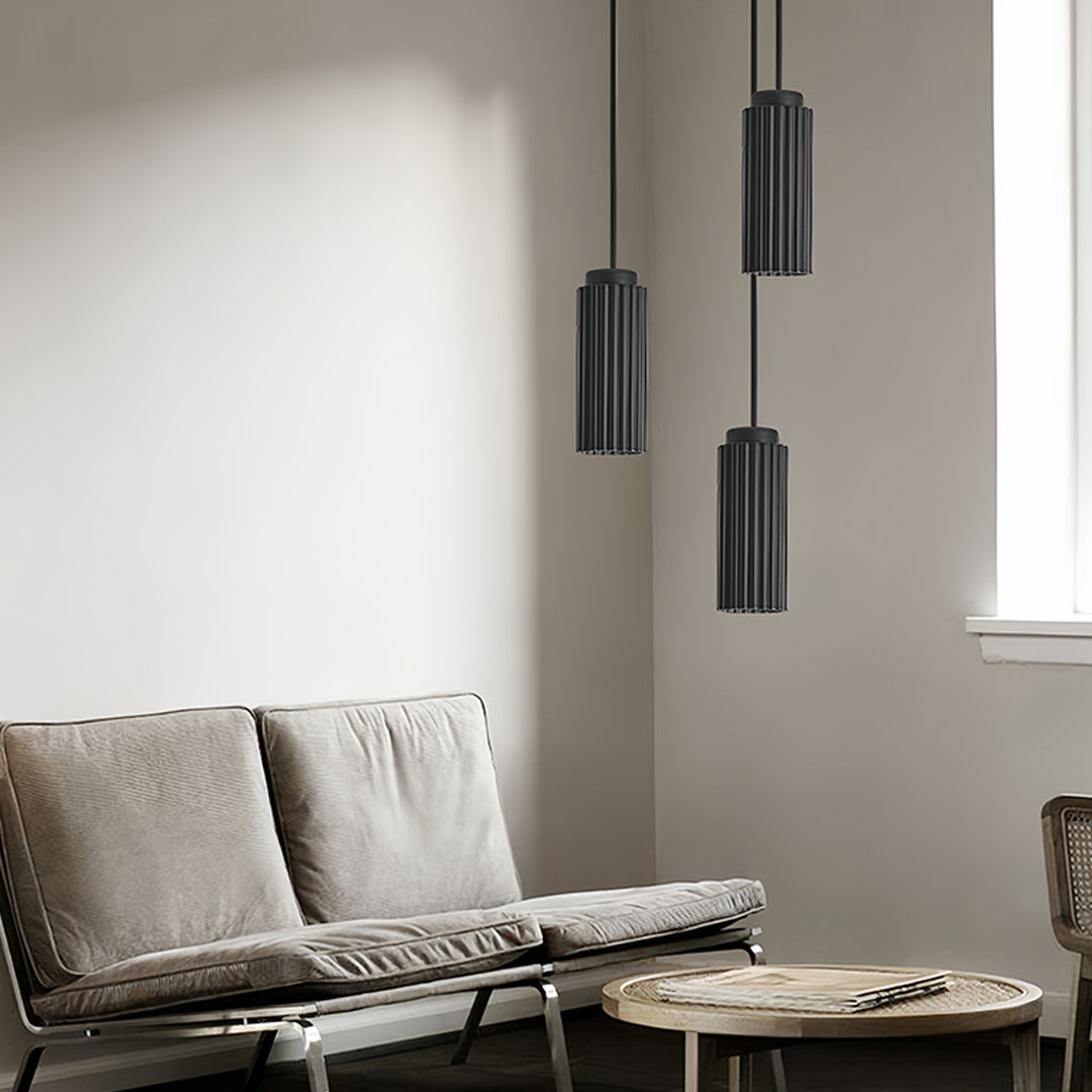 Minimalist Cylinder Mini Pendant — Iron, GU10 5W, Three-Color Temperature, 2m Adjustable Cord