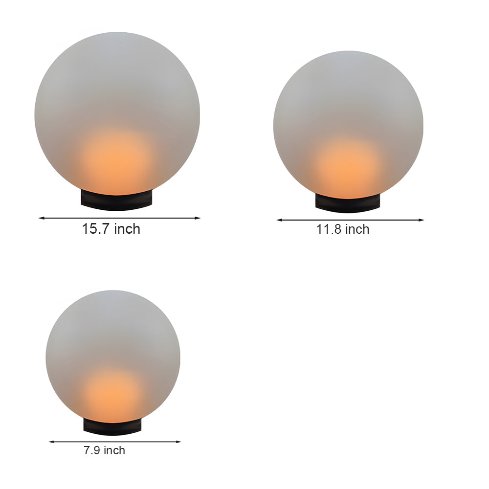 Moon-Shaped Round Landscape Light — Frosted Acrylic, Stainless Steel Base, LED 3000K, IP65, Plug-in or USB Rechargeable, 10W
