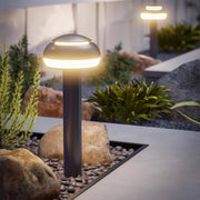 Mushroom Bollard Path Light — Black Aluminum, Integrated LED, IP54, 3 Heights (400–800mm)
