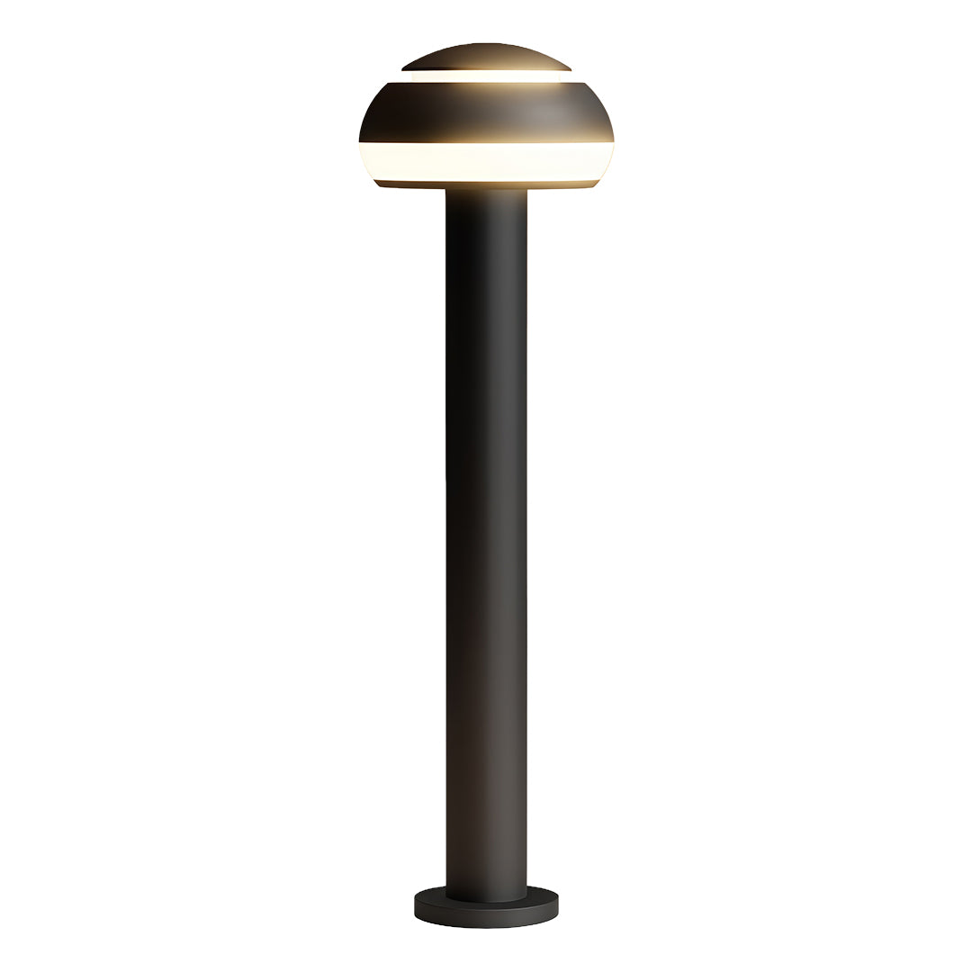 Mushroom Bollard Path Light — Black Aluminum, Integrated LED, IP54, 3 Heights (400–800mm)