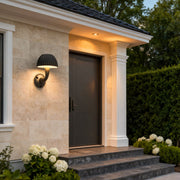 Mushroom Outdoor Wall Sconce — Black Aluminum, 12W LED, IP54 Weatherproof