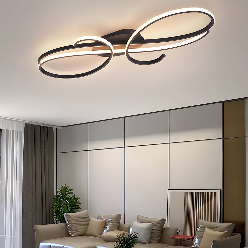 Music Note LED Flush-Mount Ceiling Light — Aluminum, 3000K/6000K, Black / Chrome / Gold