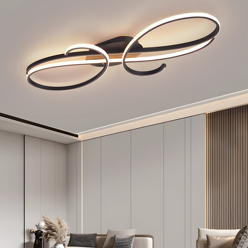 Music Note LED Flush-Mount Ceiling Light — Aluminum, 3000K/6000K, Black / Chrome / Gold
