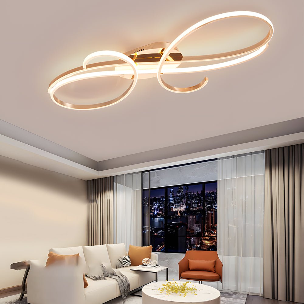 Music Note LED Flush-Mount Ceiling Light — Aluminum, 3000K/6000K, Black / Chrome / Gold