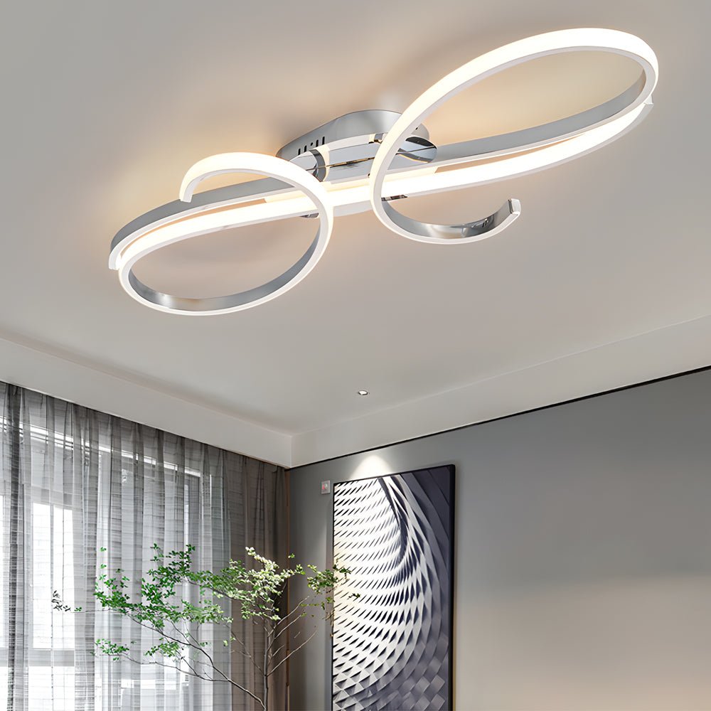 Music Note LED Flush-Mount Ceiling Light — Aluminum, 3000K/6000K, Black / Chrome / Gold