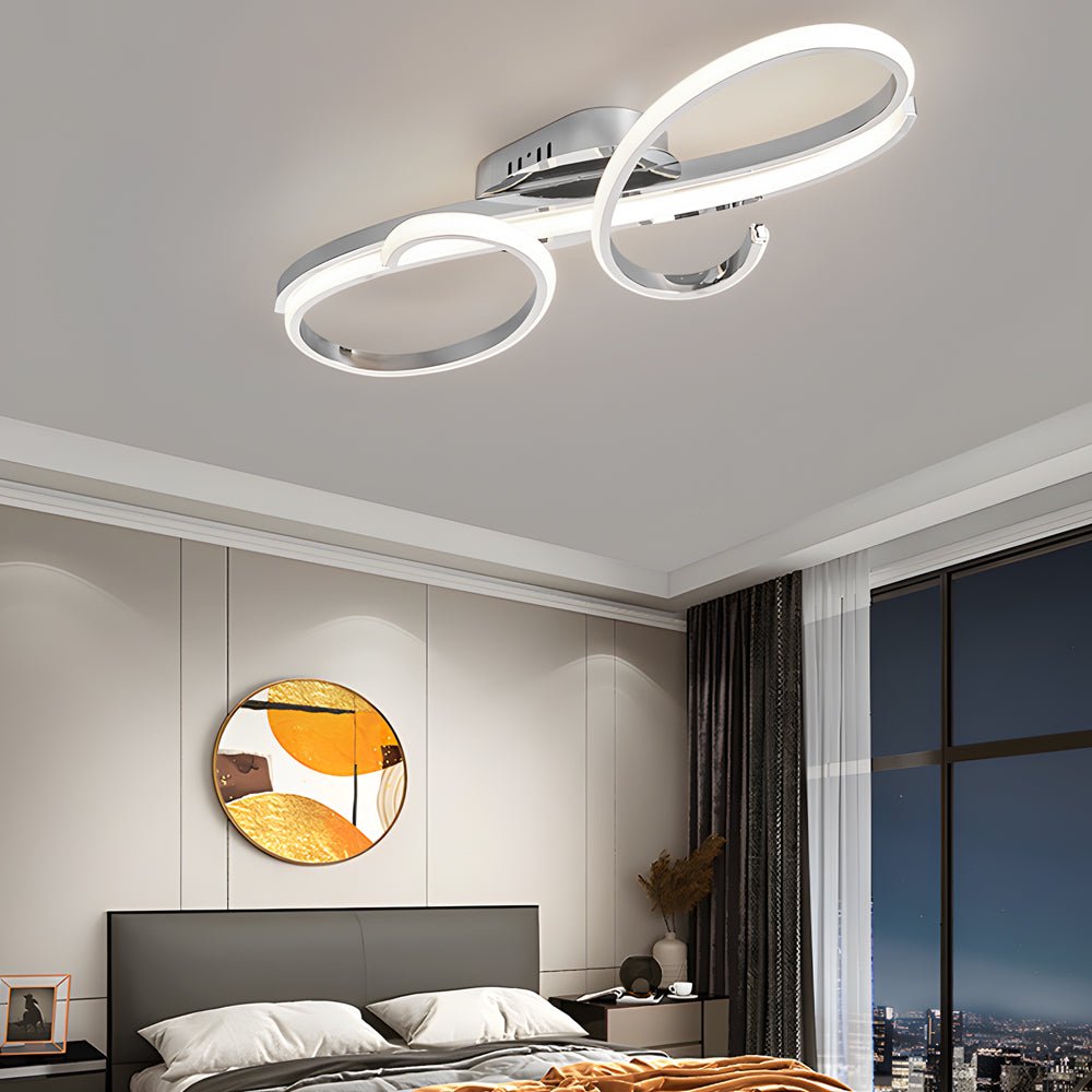 Music Note LED Flush-Mount Ceiling Light — Aluminum, 3000K/6000K, Black / Chrome / Gold
