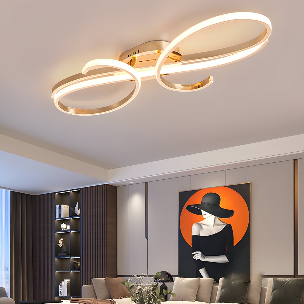 Music Note LED Flush-Mount Ceiling Light — Aluminum, 3000K/6000K, Black / Chrome / Gold