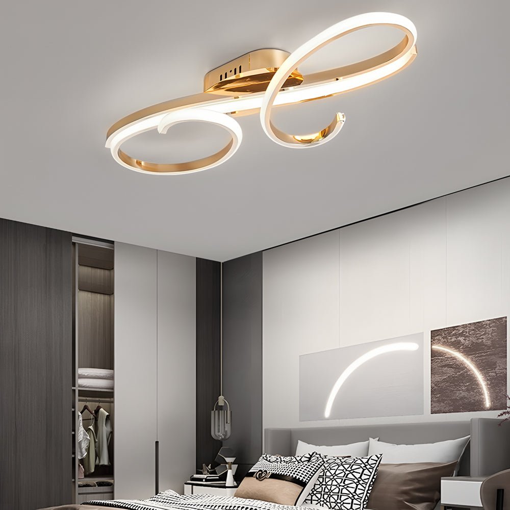 Music Note LED Flush-Mount Ceiling Light — Aluminum, 3000K/6000K, Black / Chrome / Gold