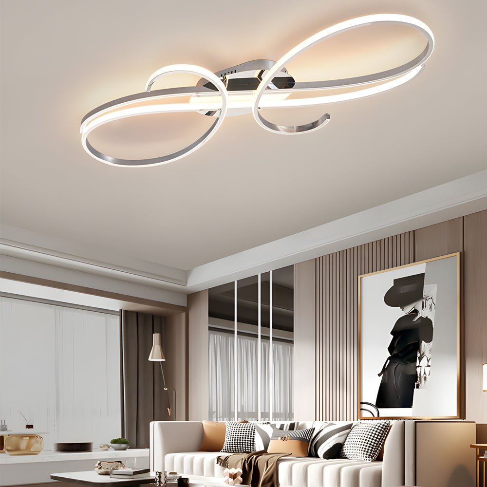 Music Note LED Flush-Mount Ceiling Light — Aluminum, 3000K/6000K, Black / Chrome / Gold