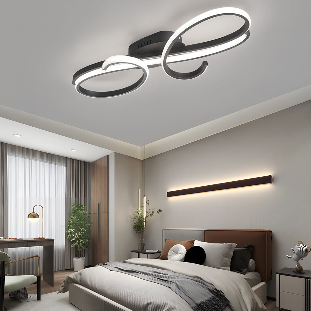 Music Note LED Flush-Mount Ceiling Light — Aluminum, 3000K/6000K, Black / Chrome / Gold