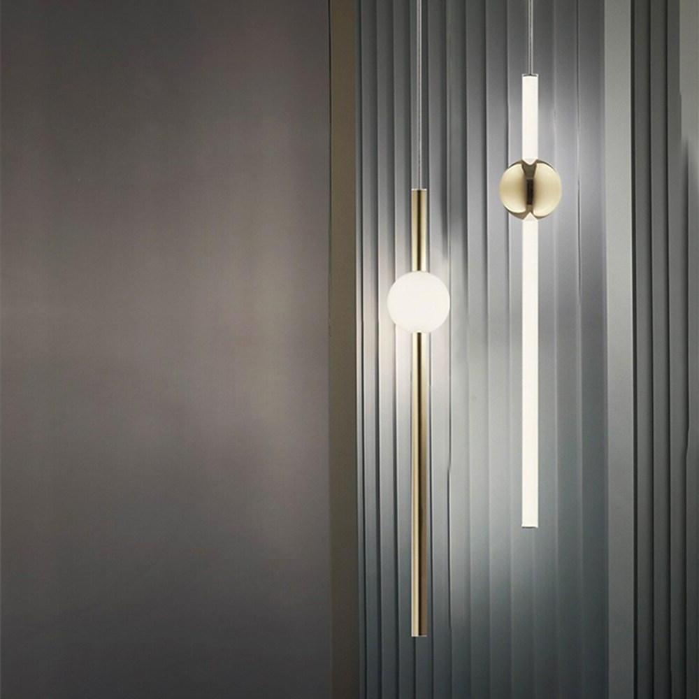Linear Glass Sphere Pendant Chandelier — Metal, Gold/White, 23" Wide, 3000K LED, 59" Adjustable Cord
