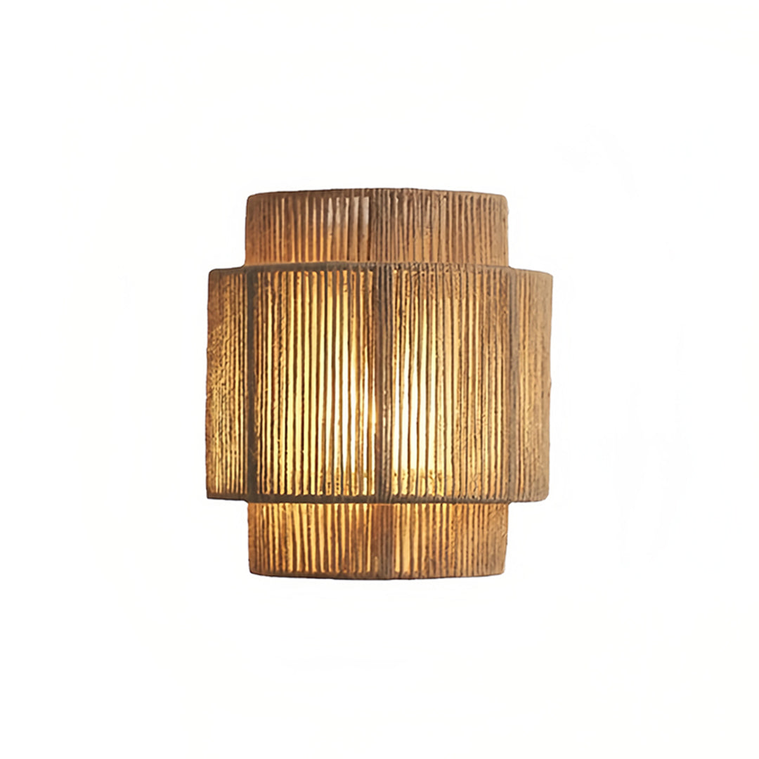 Wabi-Sabi Wall Sconce — Hemp Rope and Metal, E27, 3000K Warm LED, 9" × 9.8"