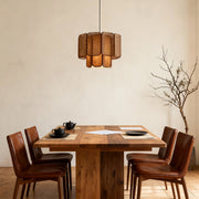 Wabi-Sabi Bamboo & Rattan Pendant — Handwoven, LED E27, 59.1" Adjustable Cord, Natural or Coffee Brown, 4 Sizes