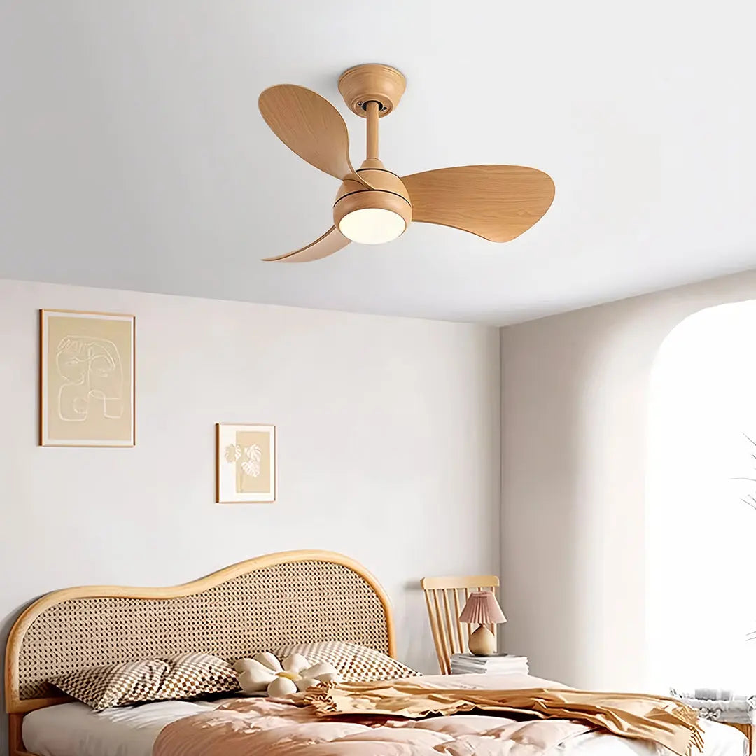 Nordic-Inspired Retro Ceiling Fan with Light - Inverter Metal Lamp Body Luxe