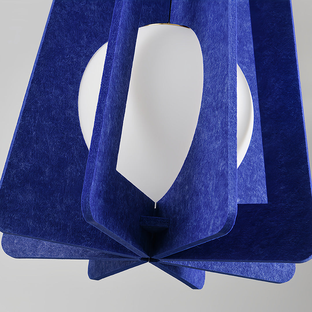 Geometric Felt Mini Pendant — PE+PET Acoustic Felt, Iron, 30/35cm, 6 Colors, Adjustable 2m Cord