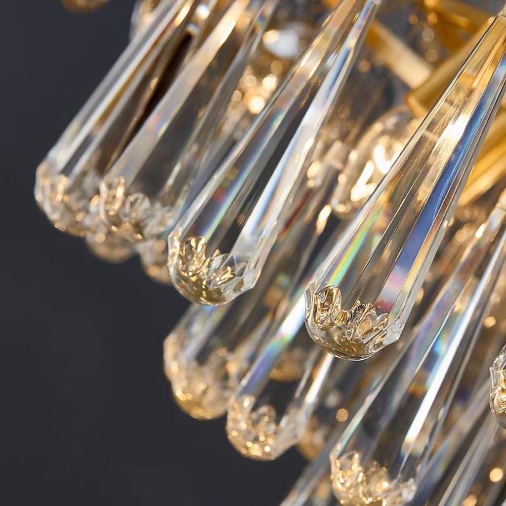 Crystal Candelabra Flush-Mount Chandelier — Metal, 10-Light, E12 LED, 3000–5400K