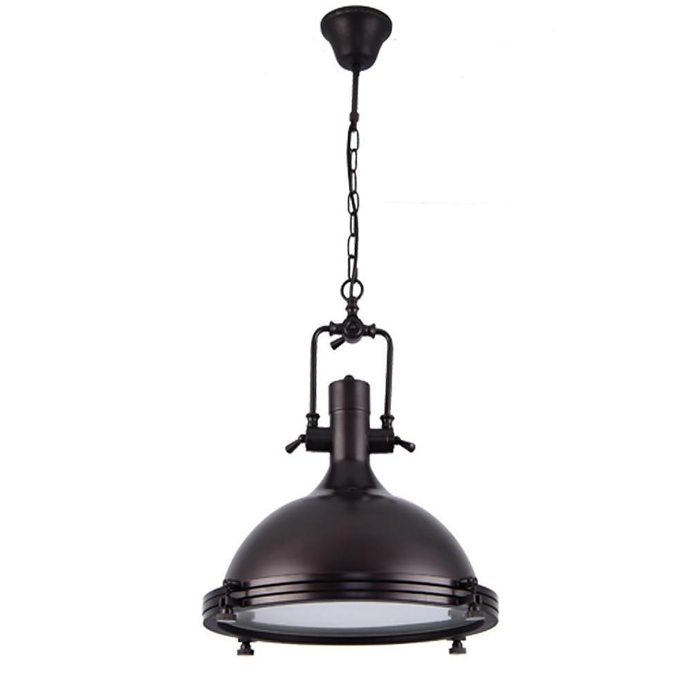 Industrial Vintage Lantern Pendant Chandelier — Metal, E26/E27 LED, 16" Dia., Adjustable 39" Chain, 3000K