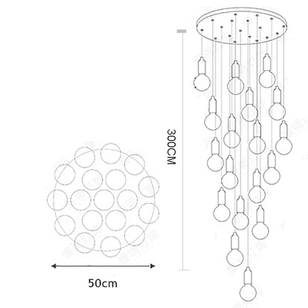 Acrylic Bubble Globe Multi-Light Pendant — Gold Finish, G9 LED, 59" Adjustable Cord, 1- to 18-Light Configurations