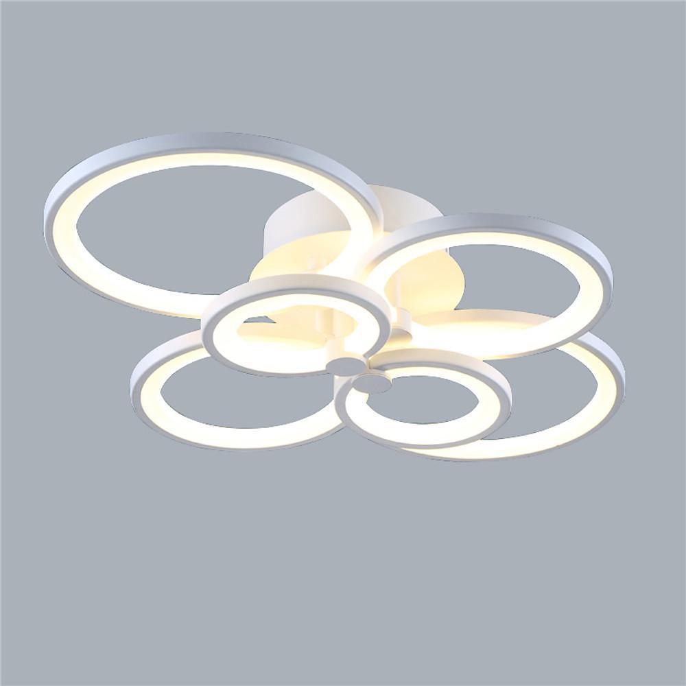 Multi-Ring Flush-Mount Ceiling Light — Metal and Acrylic, Dimmable LED, 3000K–6000K, 31" Wide